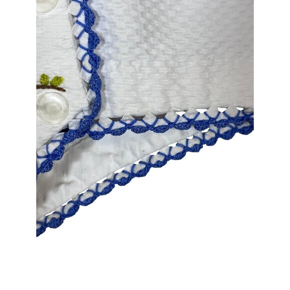 Vintage Handmade Baby Sunsuit White Floral Retro 70s Ladybug Cottagecore - Picture 5 of 15